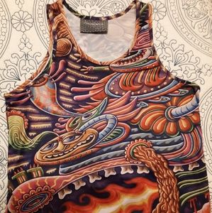 Artist designed graphic print shell